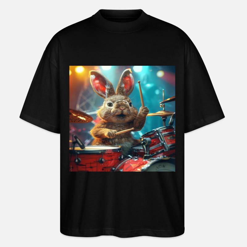 Rabbit - Stanley/Stella Oversized Unisex Organic T-shirt Blaster 2.0 - black