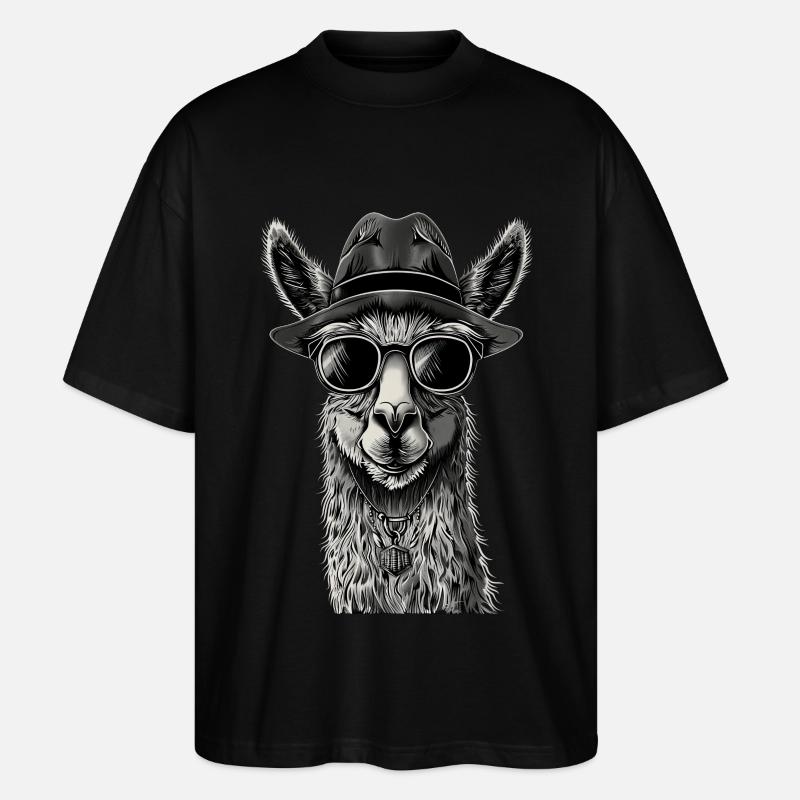 Lama - Stanley/Stella Oversized Unisex Bio T-Shirt Blaster 2.0 - Schwarz