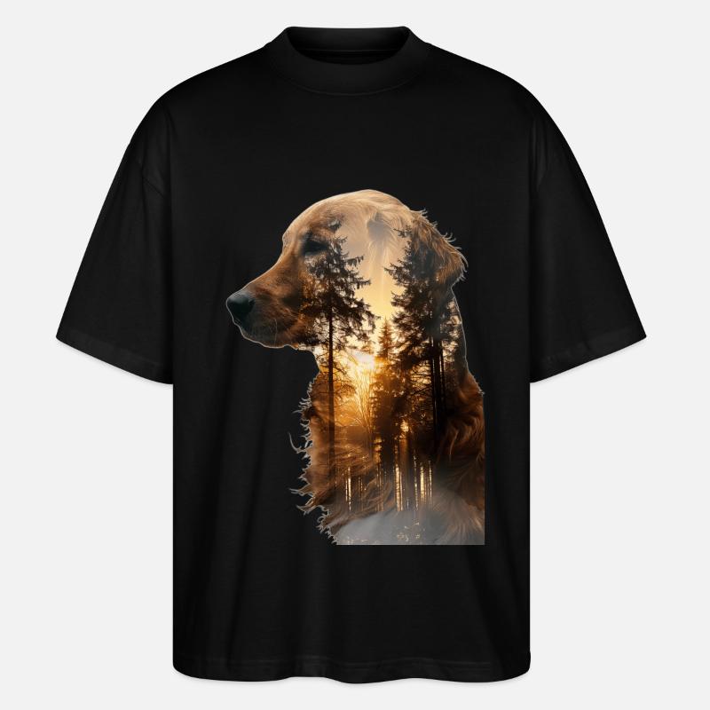 Golden Retriever - Stanley/Stella Oversized Unisex Bio T-Shirt Blaster 2.0 - Schwarz