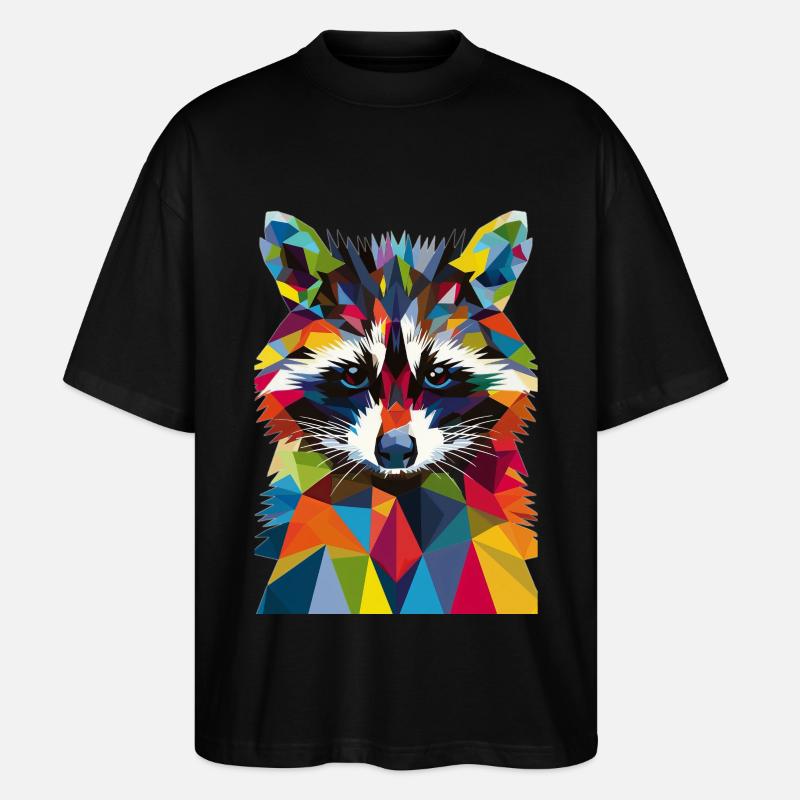 Waschbär - Stanley/Stella Oversized Unisex Bio T-Shirt Blaster 2.0 - Schwarz