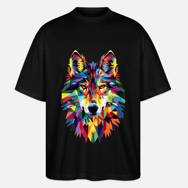 Wolf - Stanley/Stella Oversized Unisex Bio T-Shirt Blaster 2.0 - Schwarz