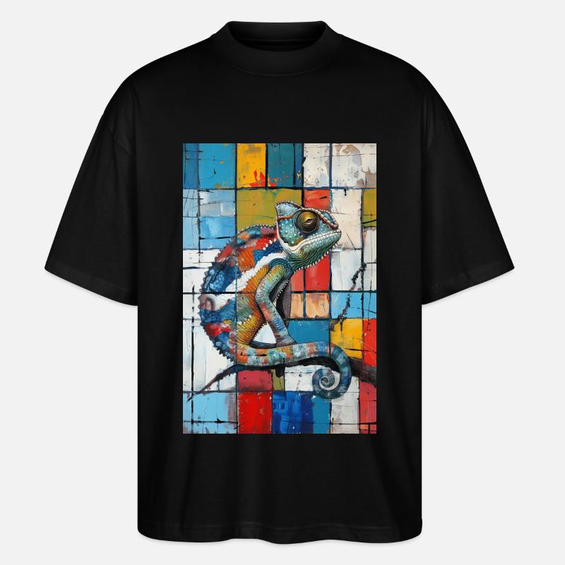 Chamäleon - Stanley/Stella Oversized Unisex Bio T-Shirt Blaster 2.0 - Schwarz