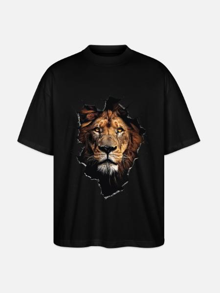 Löwe - Stanley/Stella Oversized Unisex Bio T-Shirt Blaster 2.0 - Schwarz