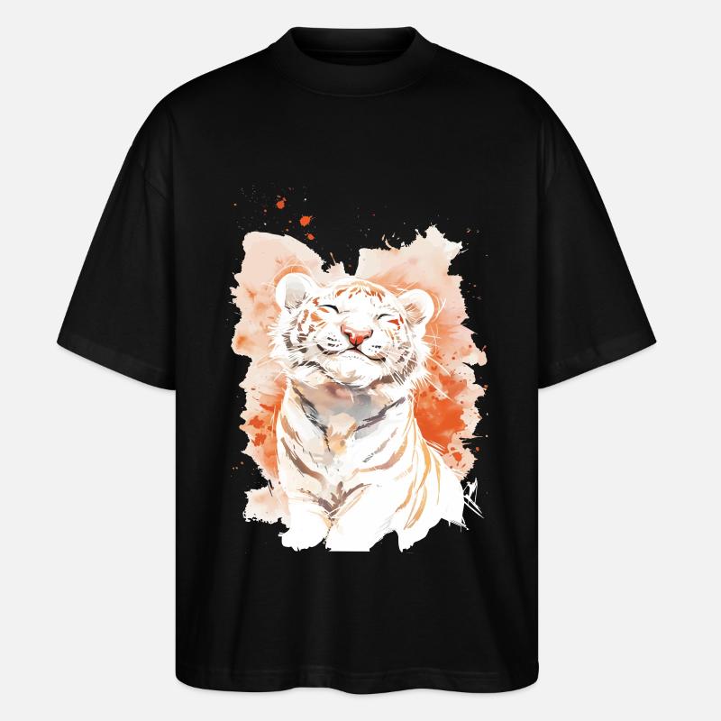 Weißer Tiger - Stanley/Stella Oversized Unisex Bio T-Shirt Blaster 2.0 - Schwarz