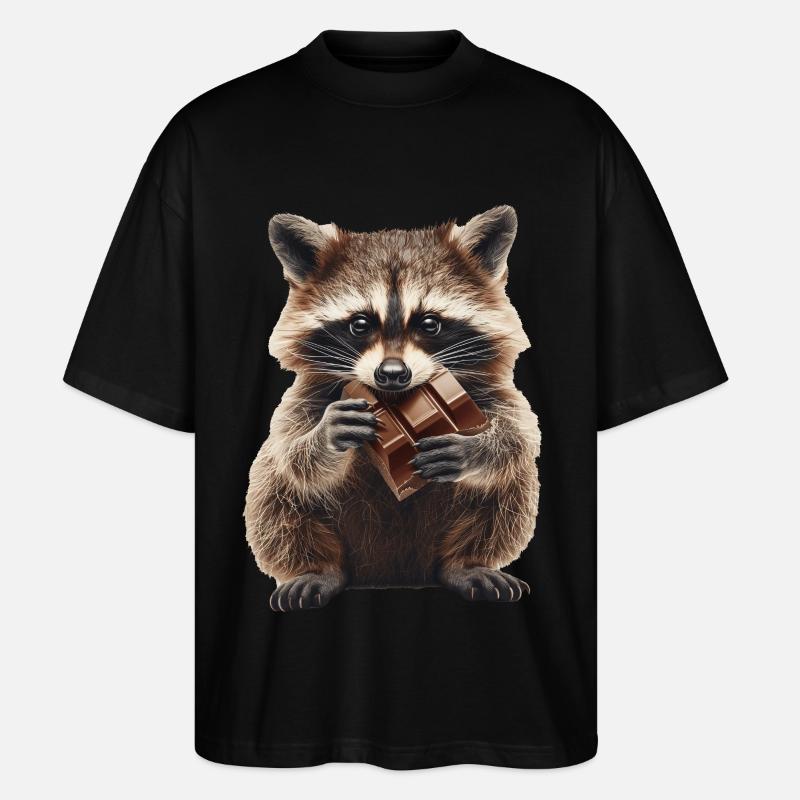 Waschbär - Stanley/Stella Oversized Unisex Bio T-Shirt Blaster 2.0 - Schwarz