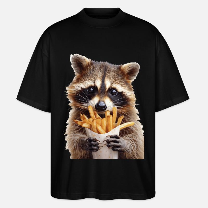 Waschbär - Stanley/Stella Oversized Unisex Bio T-Shirt Blaster 2.0 - Schwarz