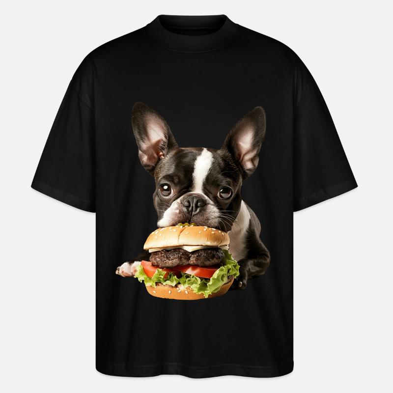 Boston Terrier - Stanley/Stella Oversized Unisex Bio T-Shirt Blaster 2.0 - Schwarz