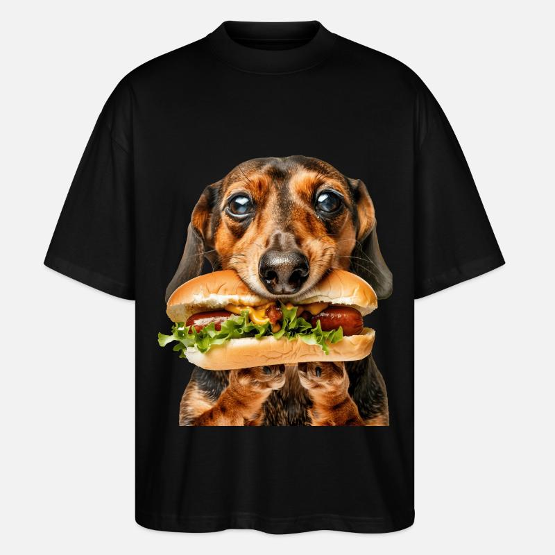 Dachshund - Stanley/Stella Oversized Unisex Organic T-shirt Blaster 2.0 - black