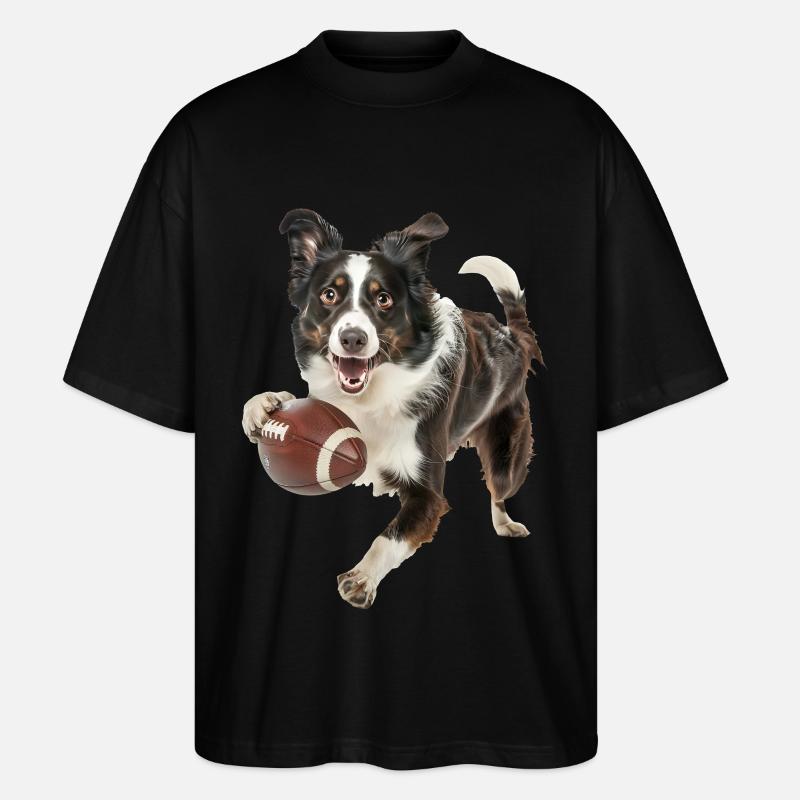 Border Collie - Stanley/Stella Oversized Unisex Bio T-Shirt Blaster 2.0 - Schwarz