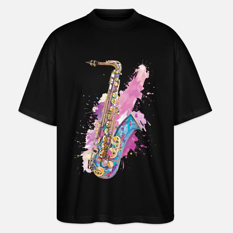 Saxophone - T-shirt bio Blaster 2.0 coupe oversize Stanley/Stella Unisexe - noir
