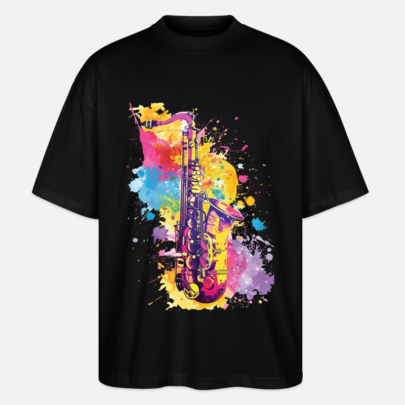 Saxophone - T-shirt bio Blaster 2.0 coupe oversize Stanley/Stella Unisexe - noir