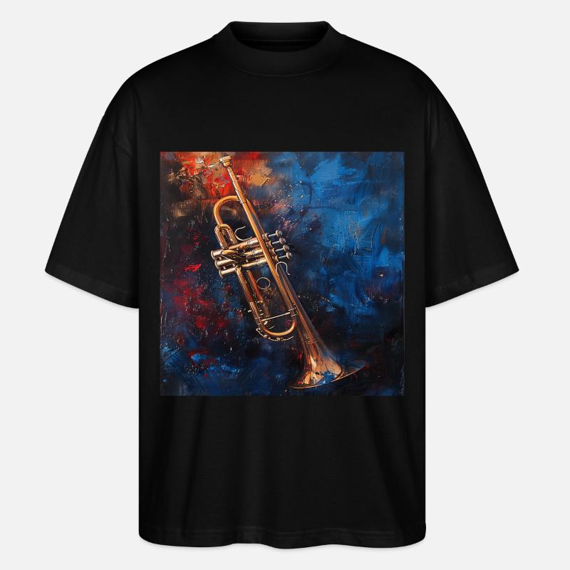 Trompete - Stanley/Stella Oversized Unisex Bio T-Shirt Blaster 2.0 - Schwarz