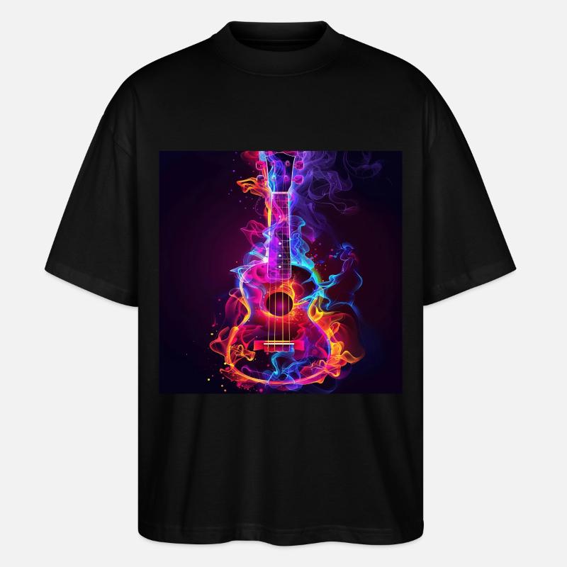 Ukulélé - T-shirt bio Blaster 2.0 coupe oversize Stanley/Stella Unisexe - noir