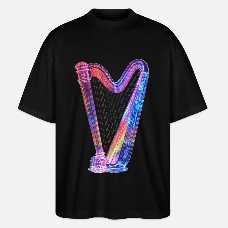 Harfe - Stanley/Stella Oversized Unisex Bio T-Shirt Blaster 2.0 - Schwarz