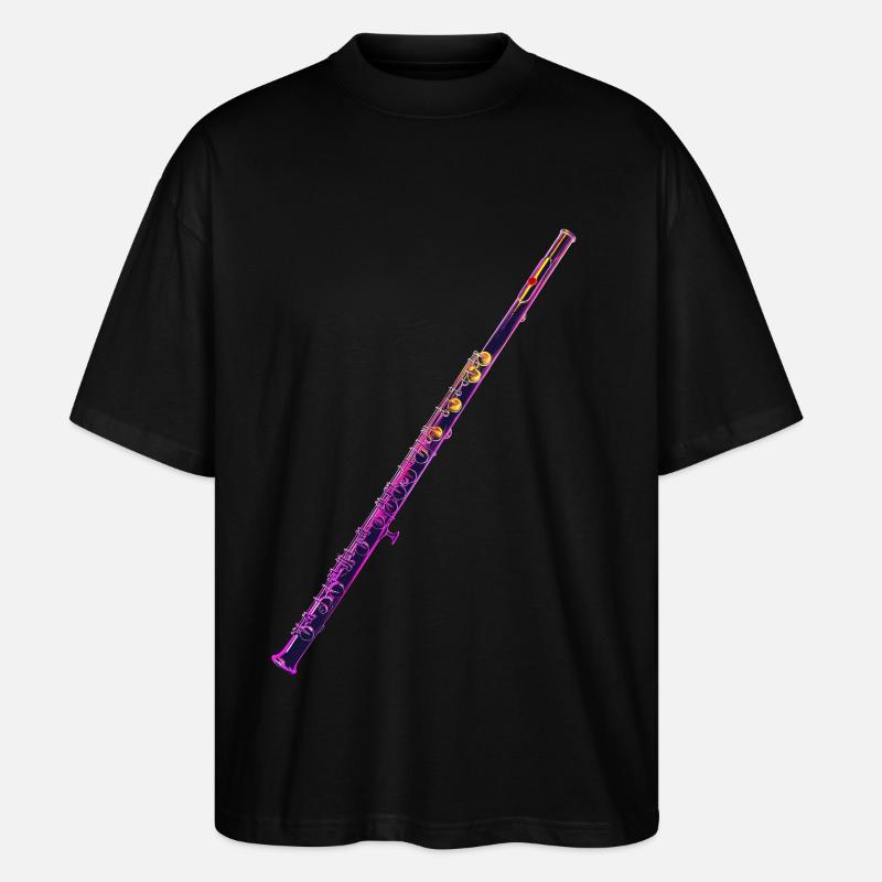 Querflöte - Stanley/Stella Oversized Unisex Bio T-Shirt Blaster 2.0 - Schwarz