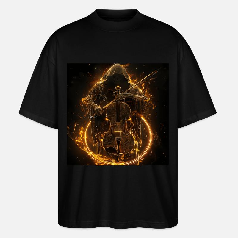 Violine - Stanley/Stella Oversized Unisex Bio T-Shirt Blaster 2.0 - Schwarz