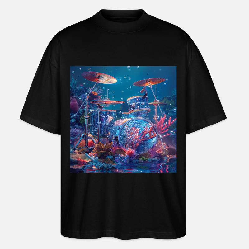 Schlagzeug - Stanley/Stella Oversized Unisex Bio T-Shirt Blaster 2.0 - Schwarz
