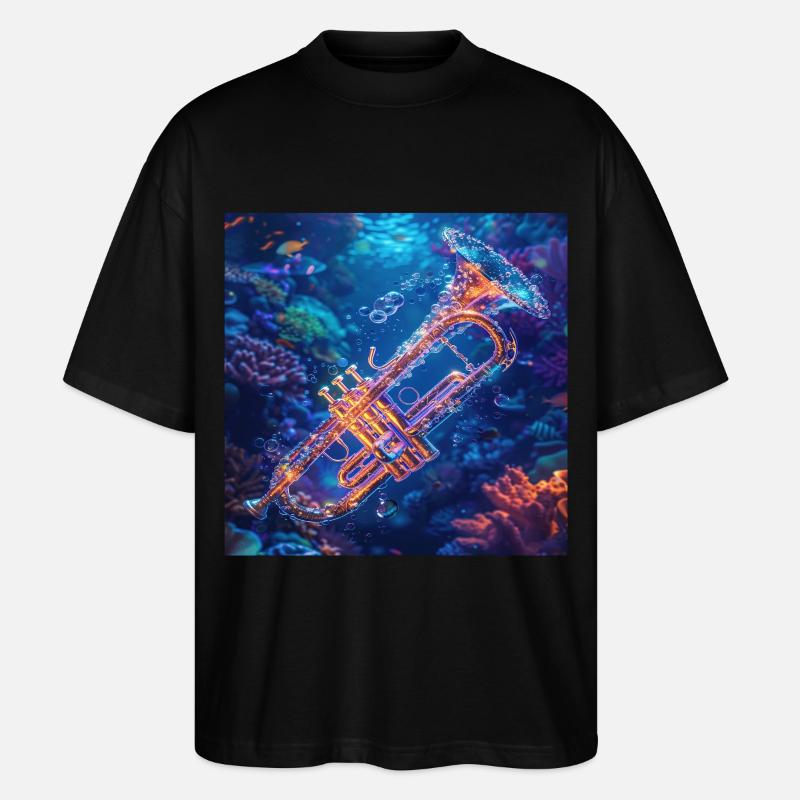 Trompete - Stanley/Stella Oversized Unisex Bio T-Shirt Blaster 2.0 - Schwarz