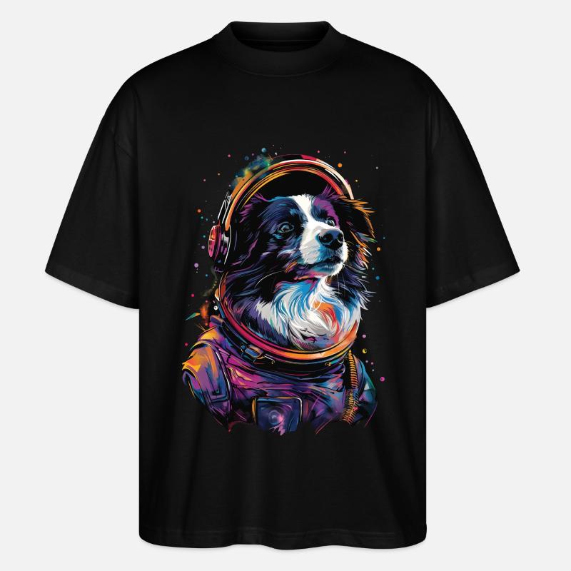 Border Collie - Stanley/Stella Oversized Unisex Bio T-Shirt Blaster 2.0 - Schwarz
