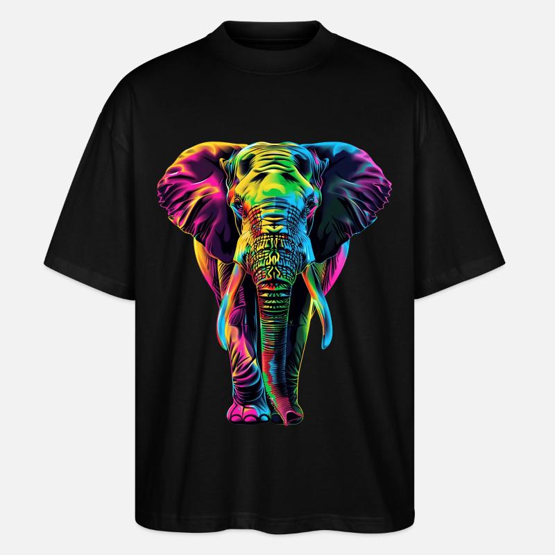Elefant - Stanley/Stella Oversized Unisex Bio T-Shirt Blaster 2.0 - Schwarz