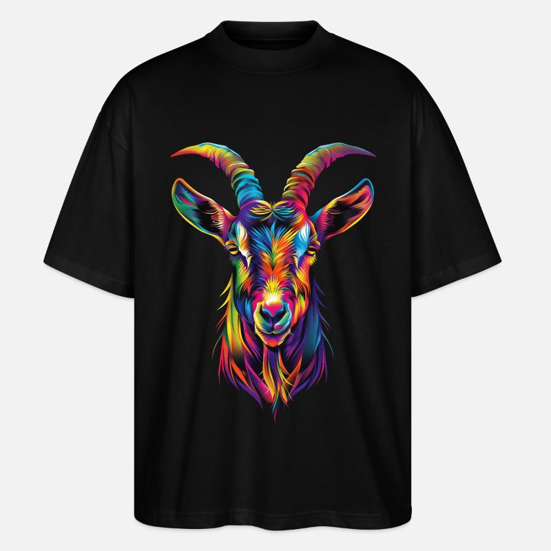 Ziege - Stanley/Stella Oversized Unisex Bio T-Shirt Blaster 2.0 - Schwarz