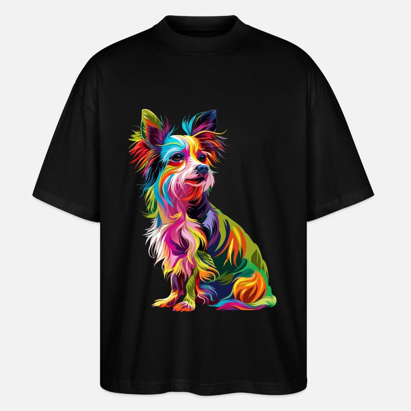 Chinesischer Schopfhund - Stanley/Stella Oversized Unisex Bio T-Shirt Blaster 2.0 - Schwarz