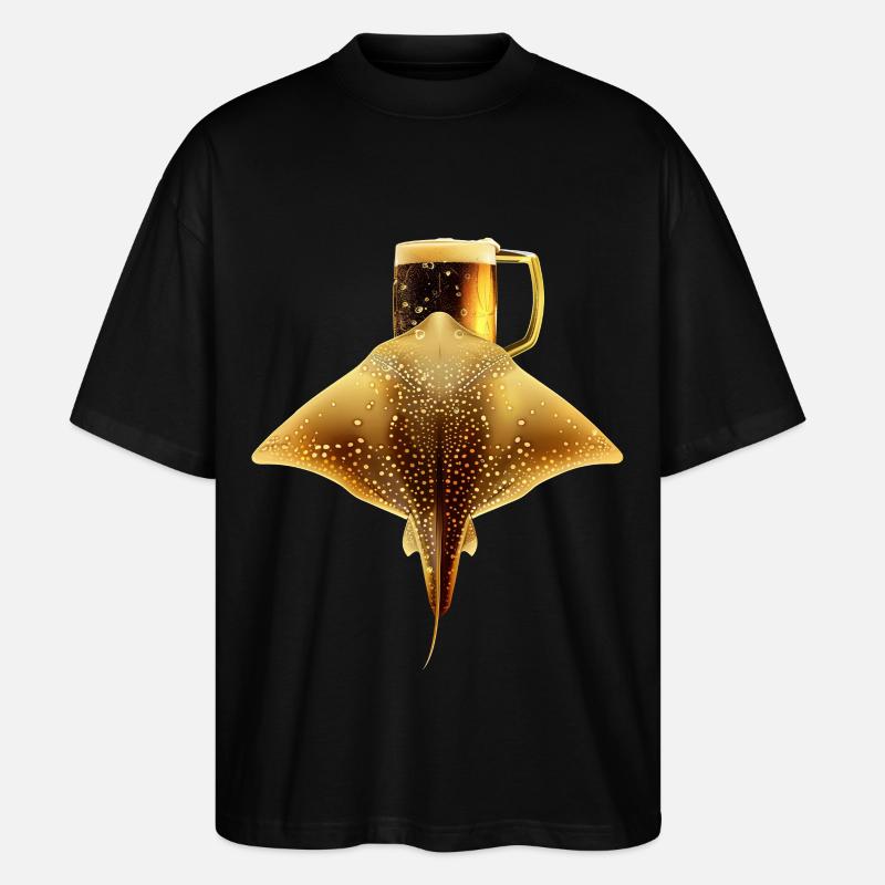 Stingray Bier - Stanley/Stella Oversized Unisex Bio T-Shirt Blaster 2.0 - Schwarz