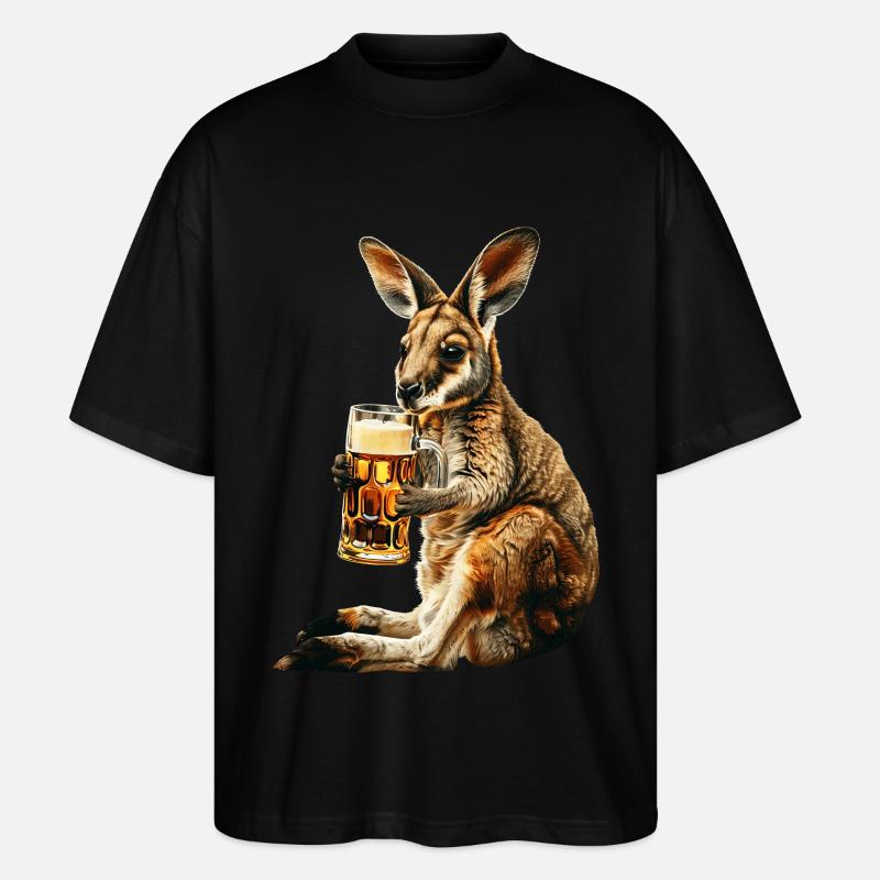 Wallaby Bier - Stanley/Stella Oversized Unisex Bio T-Shirt Blaster 2.0 - Schwarz