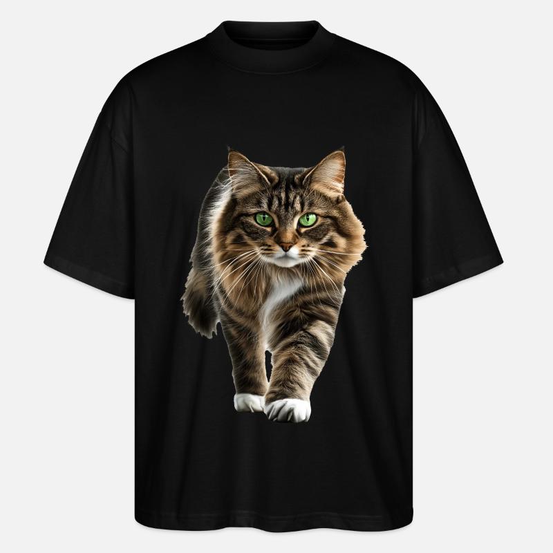 Norwegische Waldkatze - Stanley/Stella Oversized Unisex Bio T-Shirt Blaster 2.0 - Schwarz