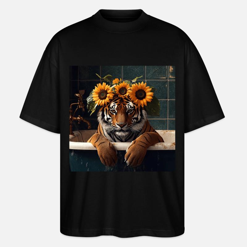 Tiger - Stanley/Stella Oversized Unisex Bio T-Shirt Blaster 2.0 - Schwarz
