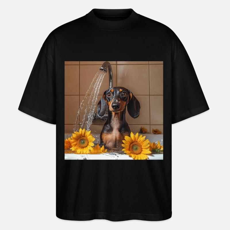 Dackel - Stanley/Stella Oversized Unisex Bio T-Shirt Blaster 2.0 - Schwarz