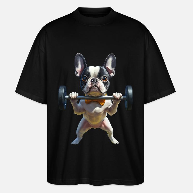 Boston Terrier - Stanley/Stella Oversized Unisex Bio T-Shirt Blaster 2.0 - Schwarz