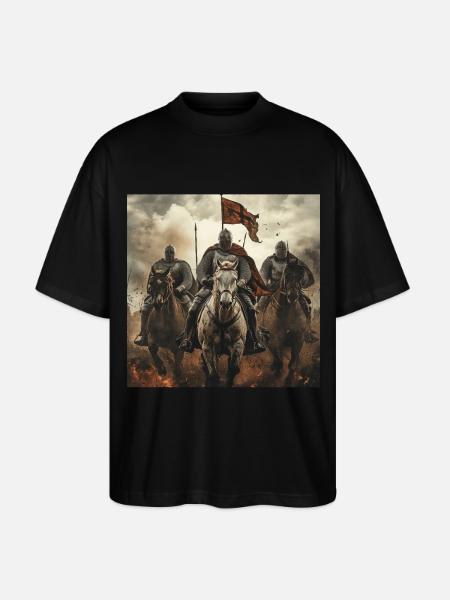 Ritter auf Pferd - Stanley/Stella Oversized Unisex Bio T-Shirt Blaster 2.0 - Schwarz