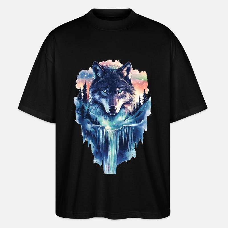 Wolf - Stanley/Stella Oversized Unisex Bio T-Shirt Blaster 2.0 - Schwarz