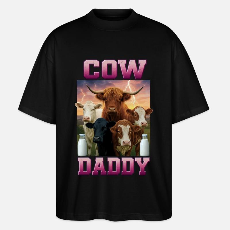 Kuh - Stanley/Stella Oversized Unisex Bio T-Shirt Blaster 2.0 - Schwarz