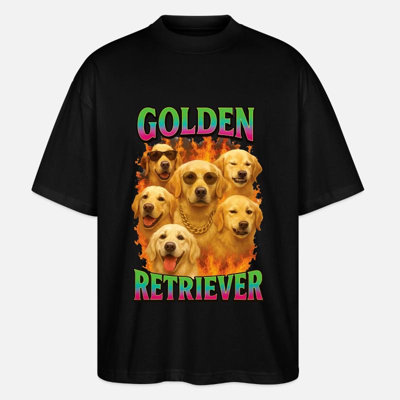 Golden Retriever - Stanley/Stella Oversized Unisex Bio T-Shirt Blaster 2.0 - Schwarz