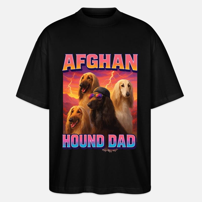 Afghanischer Windhund - Stanley/Stella Oversized Unisex Bio T-Shirt Blaster 2.0 - Schwarz