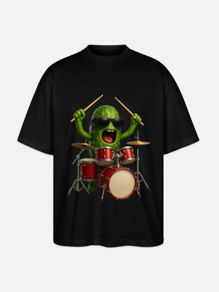 Spice Pumpkin Drums - Stanley/Stella Oversized Unisex Organic T-shirt Blaster 2.0 - black