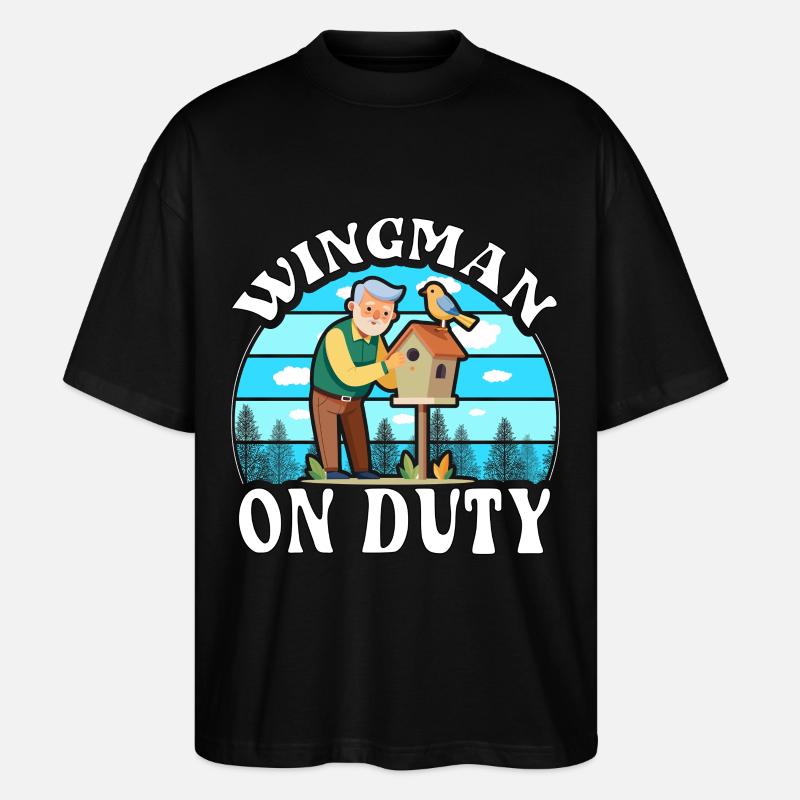 Wingman im Dienst - Stanley/Stella Oversized Unisex Bio T-Shirt Blaster 2.0 - Schwarz