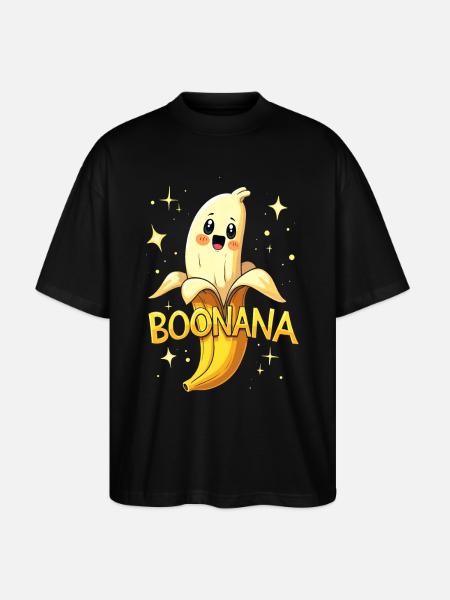 Boonana - Banane als Geist - Stanley/Stella Oversized Unisex Bio T-Shirt Blaster 2.0 - Schwarz
