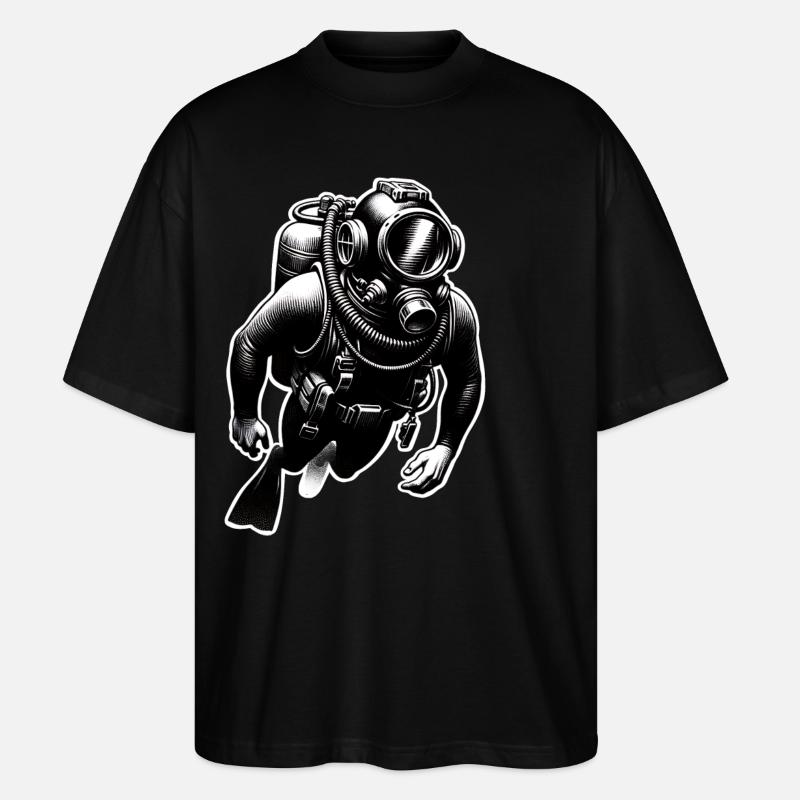 Diving Divers - Stanley/Stella Oversized Unisex Organic T-shirt Blaster 2.0 - black