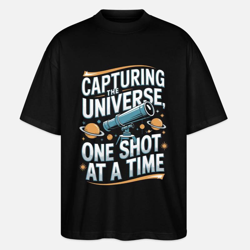 Télescope Astronomie Astrophotographie - T-shirt bio Blaster 2.0 coupe oversize Stanley/Stella Unisexe - noir