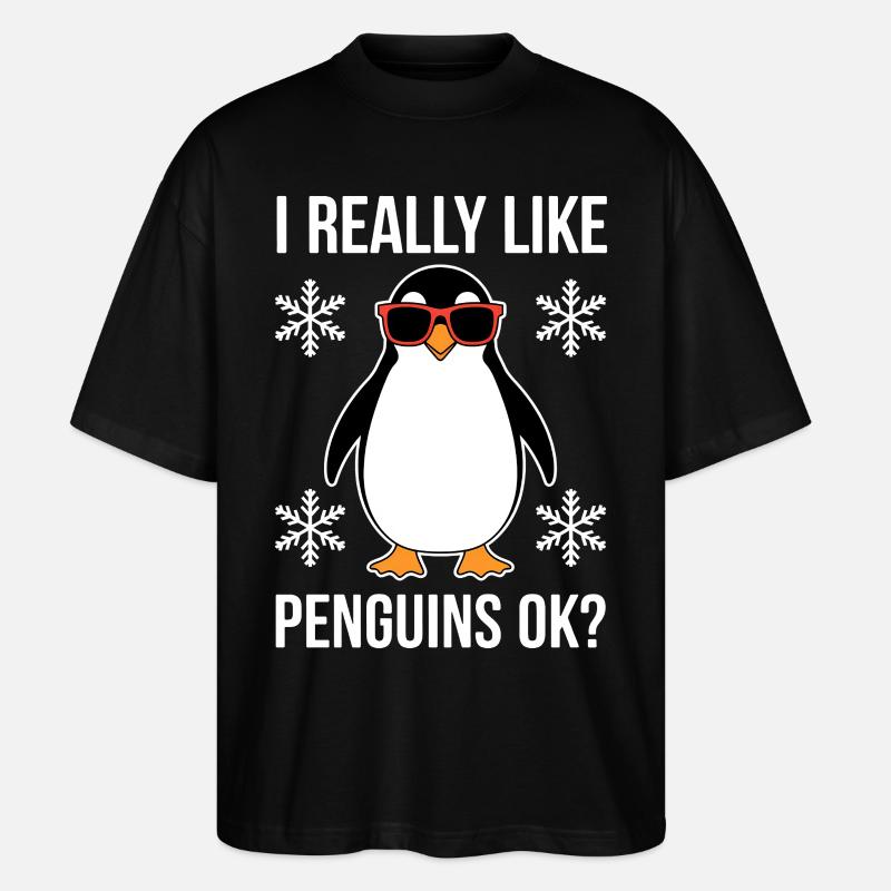 Pingouin disant drôle Pingouins Cadeau - T-shirt bio Blaster 2.0 coupe oversize Stanley/Stella Unisexe - noir