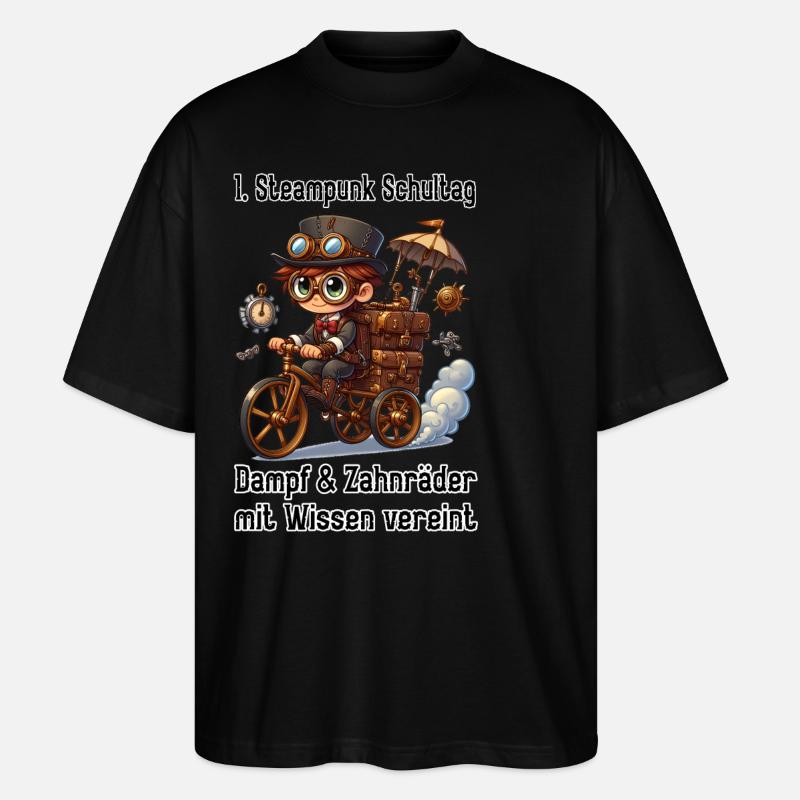 Première journée d’école Steampunk - T-shirt bio Blaster 2.0 coupe oversize Stanley/Stella Unisexe - noir