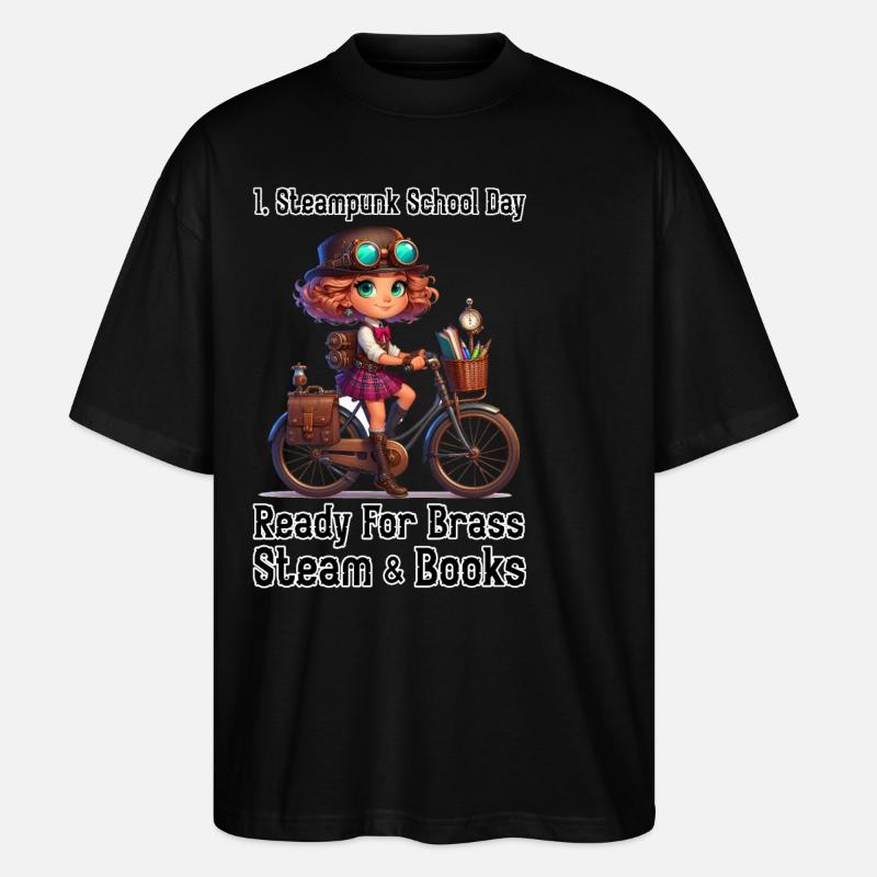 Première journée d’école Steampunk - T-shirt bio Blaster 2.0 coupe oversize Stanley/Stella Unisexe - noir