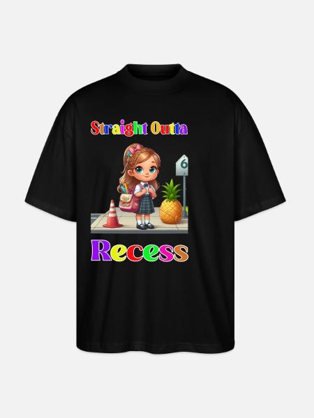 Straight outta recess - Stanley/Stella Oversized Unisex Organic T-shirt Blaster 2.0 - black
