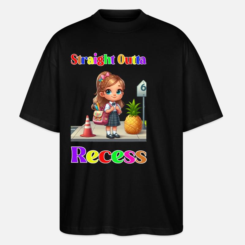 Straight outta recess - Stanley/Stella Oversized Unisex Bio T-Shirt Blaster 2.0 - Schwarz