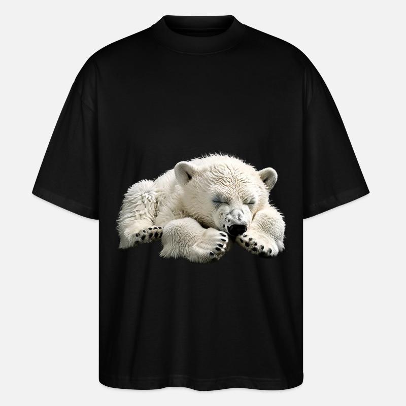 Ours blanc - T-shirt bio Blaster 2.0 coupe oversize Stanley/Stella Unisexe - noir