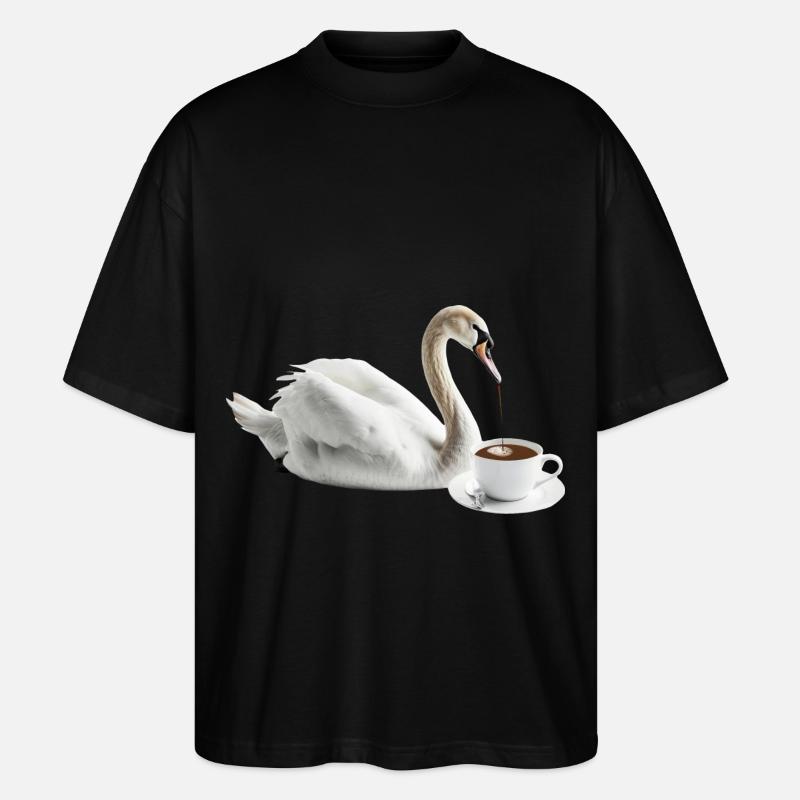 Schwan Kaffee - Stanley/Stella Oversized Unisex Bio T-Shirt Blaster 2.0 - Schwarz