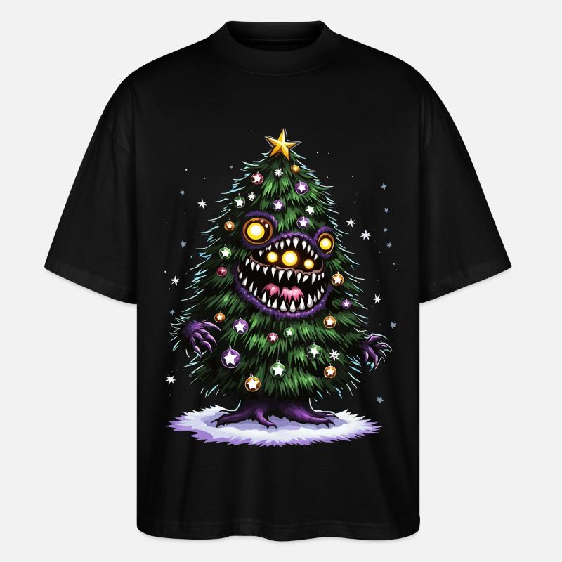 Weihnachtsbaum Monster - Stanley/Stella Oversized Unisex Bio T-Shirt Blaster 2.0 - Schwarz